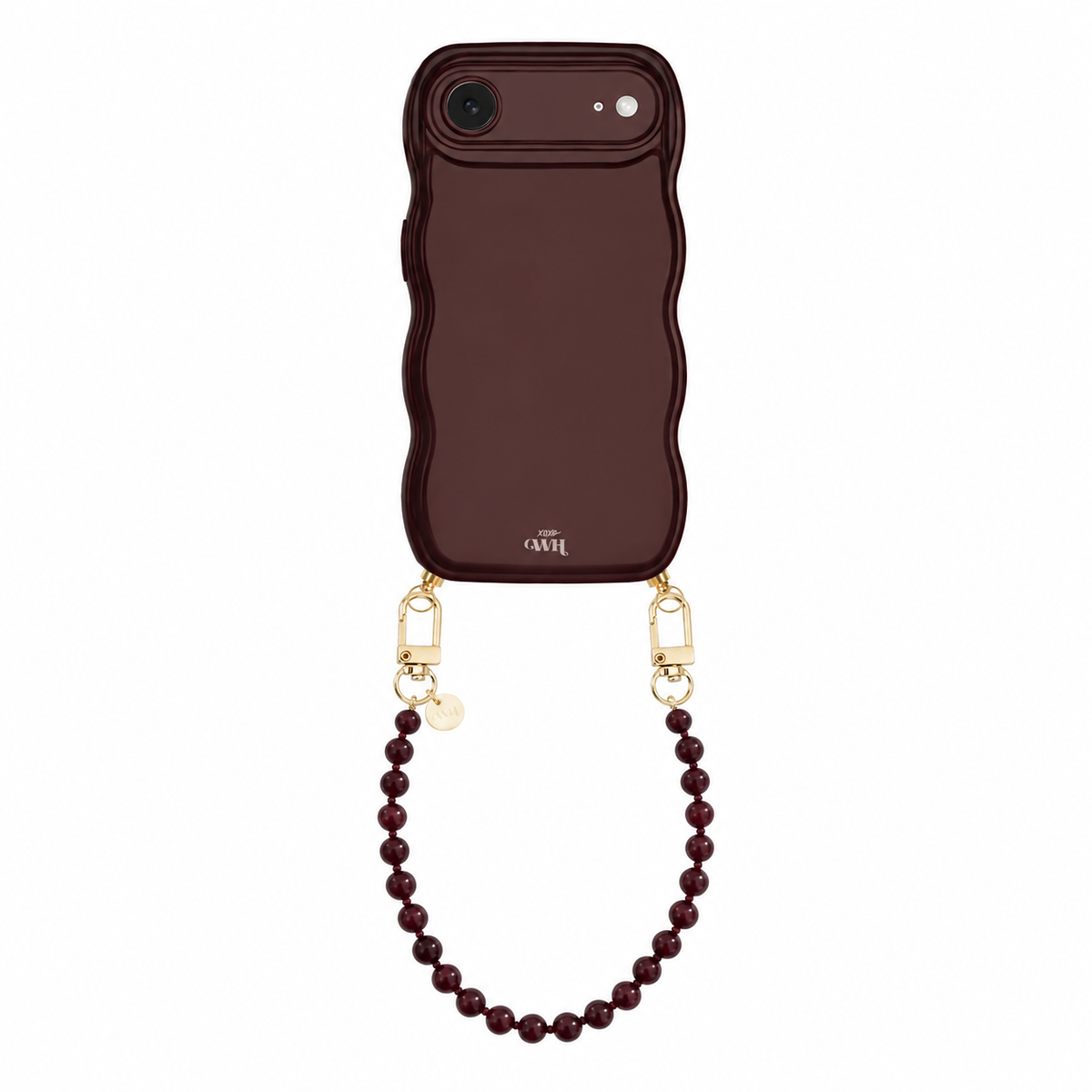 Glossy Wavy Cord Case Burgundy - Muse Cord (short) - iPhone 17 Air