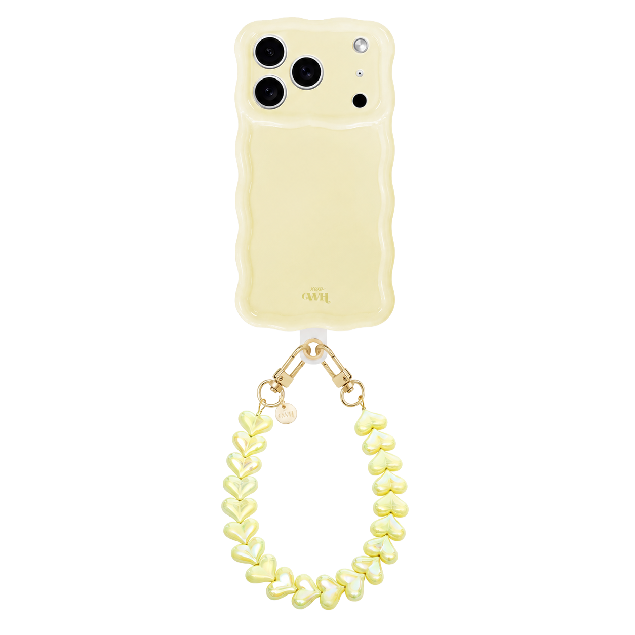 Glossy Wavy Case Buttercup - Funky Hearts Cord - iPhone 17 Pro Max