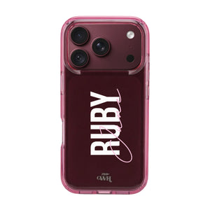 Personalized Clear Case Burgundy - iPhone 17 Pro