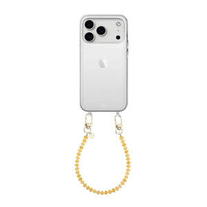 Dusty Yellow (short) Transparant Cord Case - iPhone 17 Pro