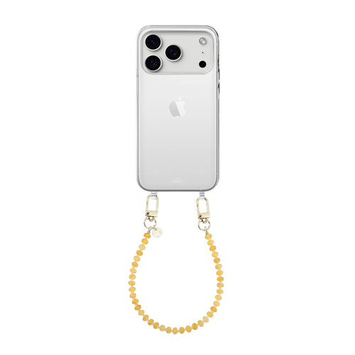 Dusty Yellow (short) Transparant Cord Case - iPhone 17 Pro