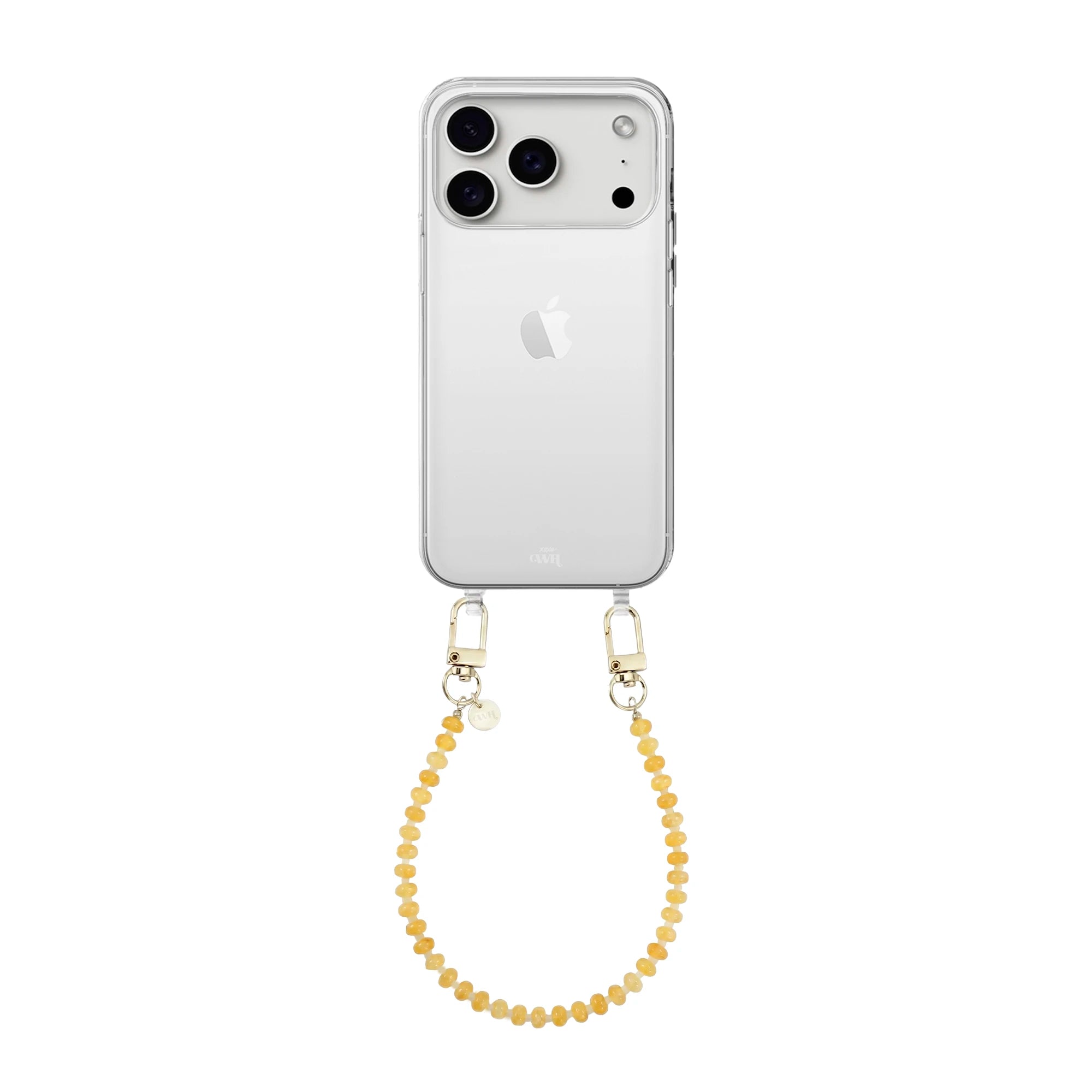 Dusty Yellow (short) Transparant Cord Case - iPhone 17 Pro