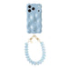 Bubbly case Ice Blue - Funky Hearts Cord (Blue metallic) - iPhone 17 Pro Max