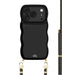 Glossy Wavy Cord Case Black - Gold Goddess - iPhone 17 Pro Max