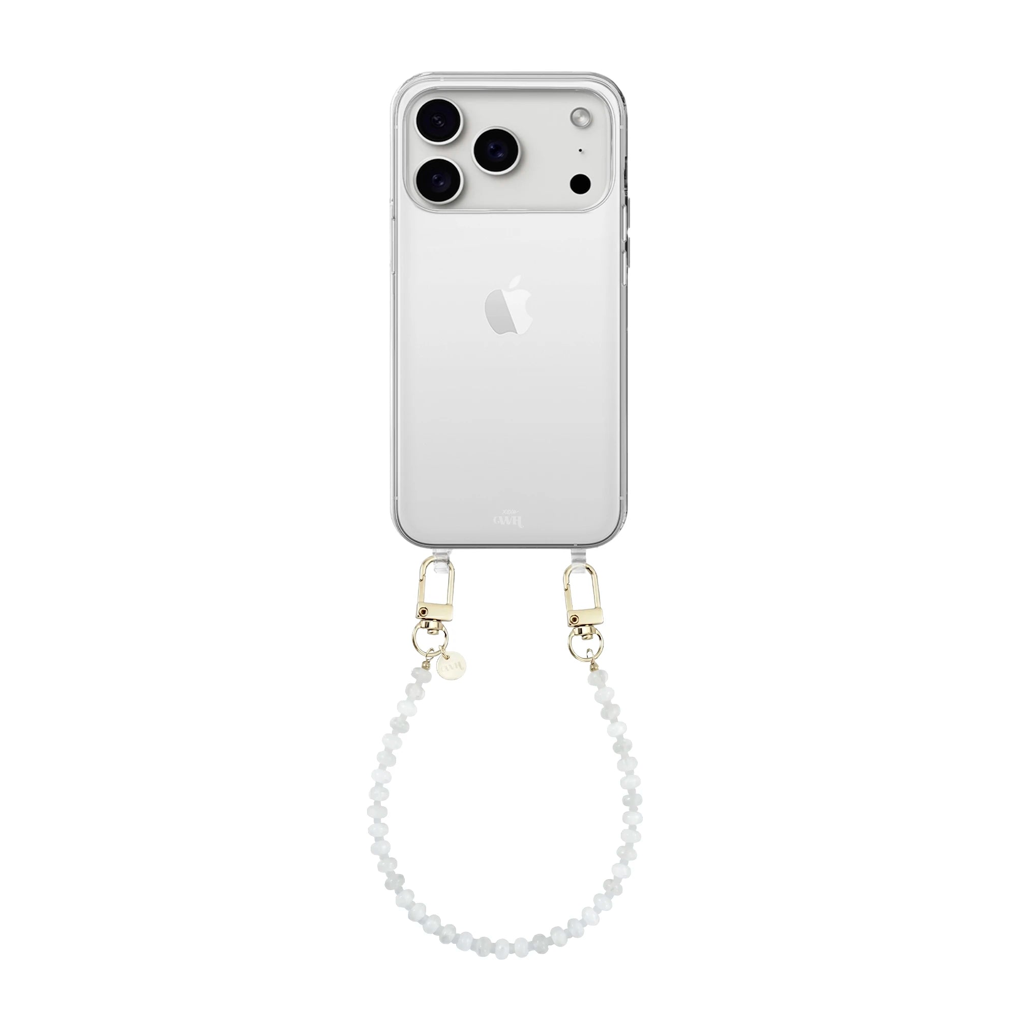 Dusty White (short) Transparant Cord Case - iPhone 17 Pro