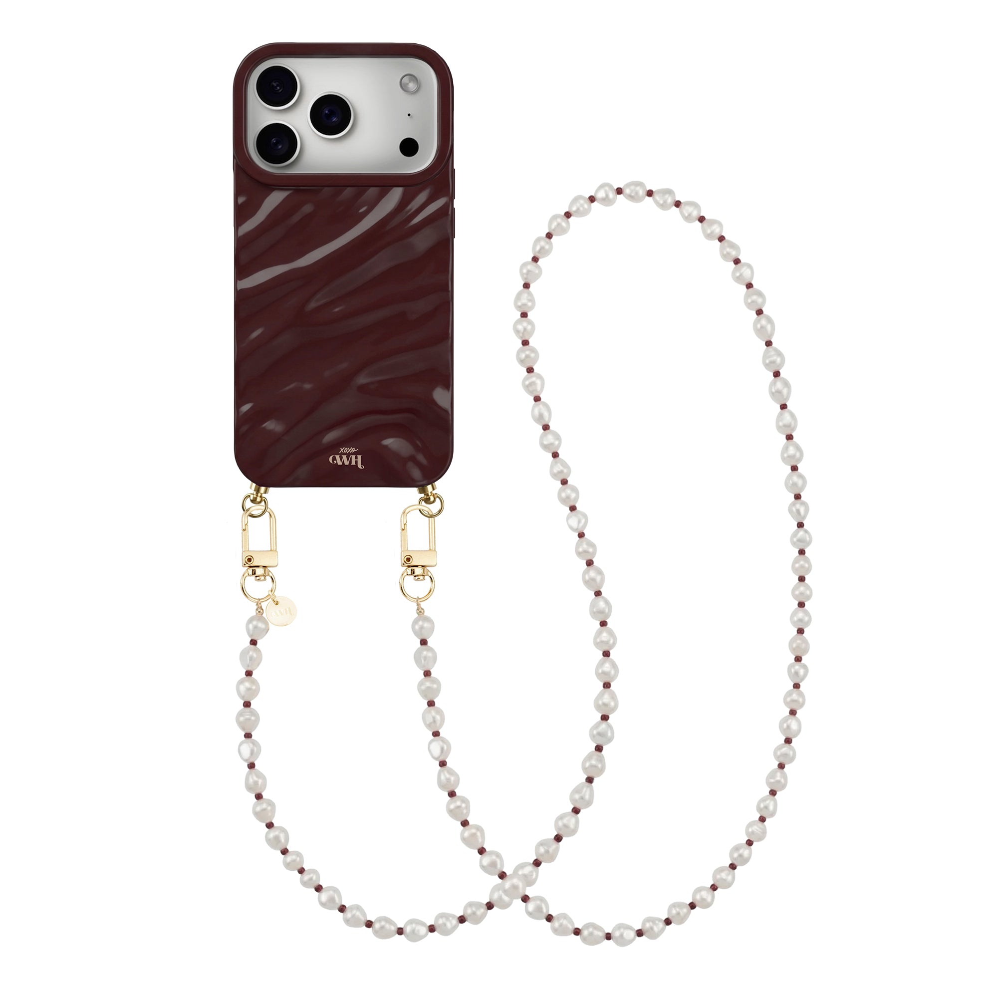 iPhone 17 Pro Max - Glaze Cord Case - Burgundy Pearl (long)