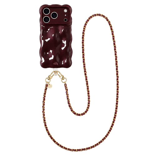 Bubbly case Burgundy - Classic Chain Cord (long) - iPhone 17 Pro Max