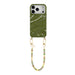 Green Glaze Cord Case - Shell Hearts Olives (short) - iPhone 17 Pro Max