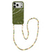 Green Glaze Cord Case - Shell Hearts Olives (long) - iPhone 17 Pro Max