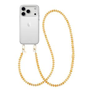 Dusty Yellow (long) Transparant Cord Case - iPhone 17 Pro