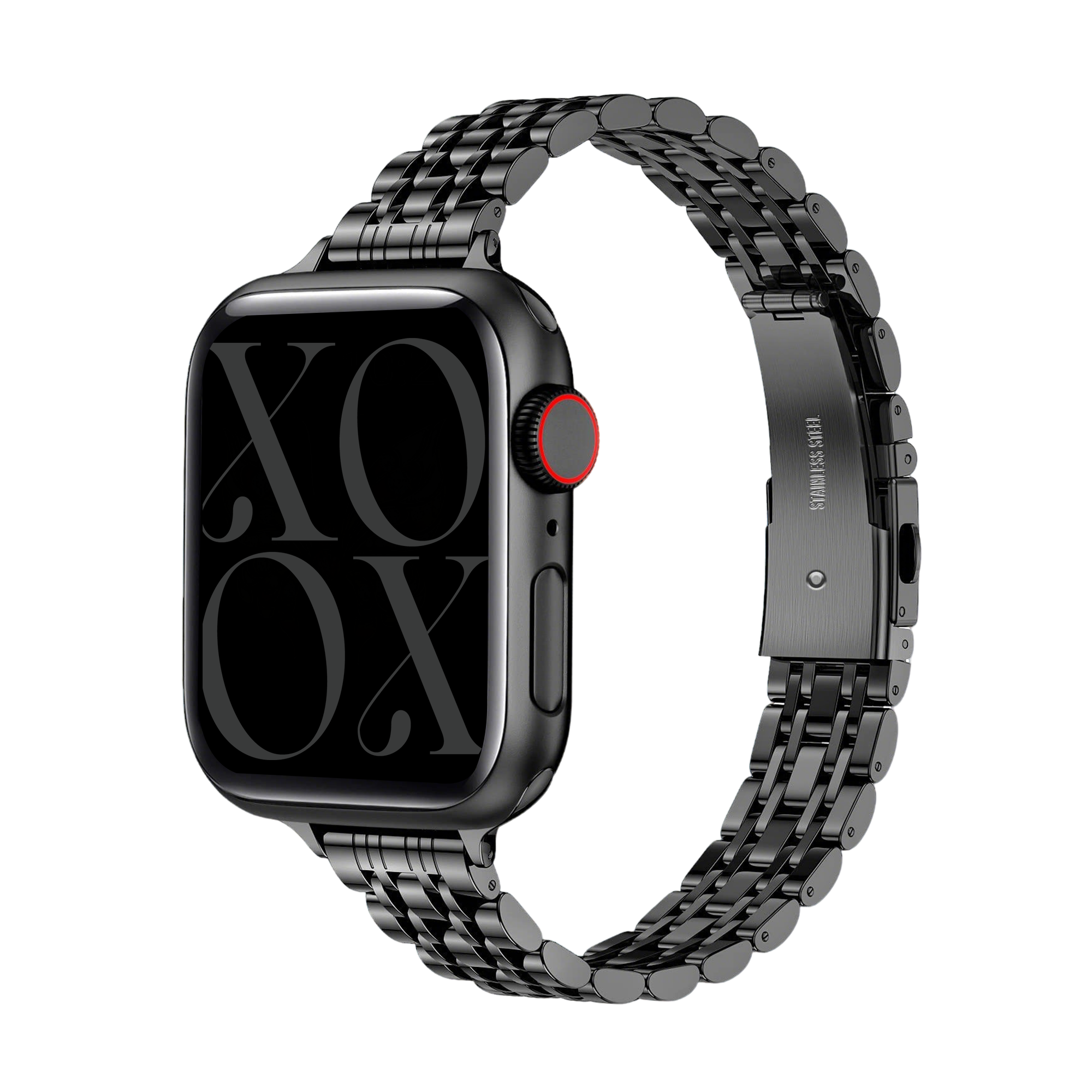 xoxo Wildhearts Apple Watch stalen bandje 'slim' (zwart) - 38/40/41/42mm