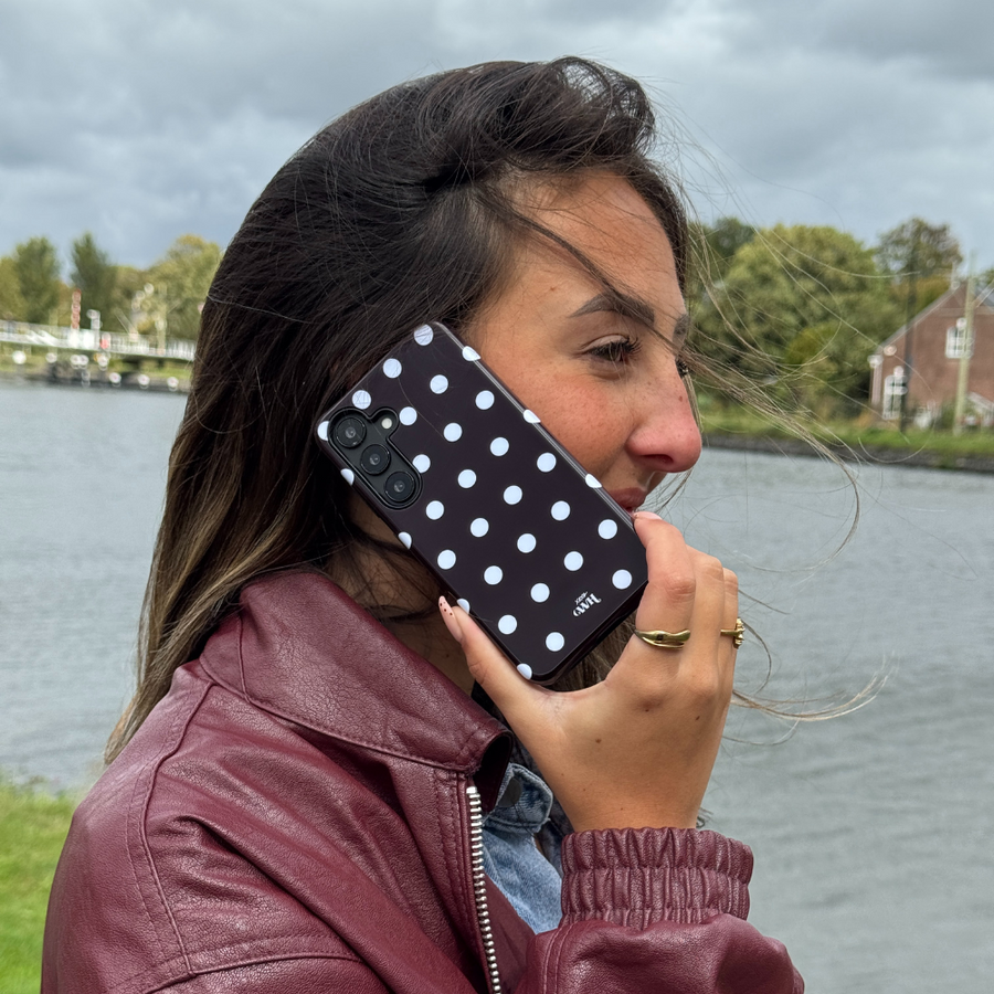 Polka Dots (Black) - Samsung Galaxy S24 Plus
