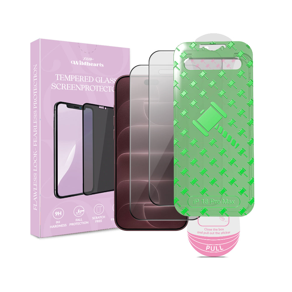 Tempered Glass Privacy screenprotector with frame (2-Pack) - iPhone 18 Pro