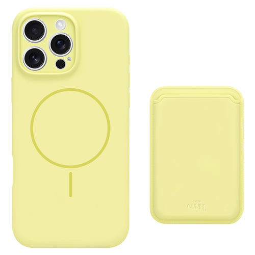 Silicone case with MagSafe Wallet (Yellow)