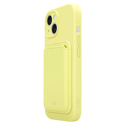 Silicone case with MagSafe Wallet (Yellow) - iPhone 13