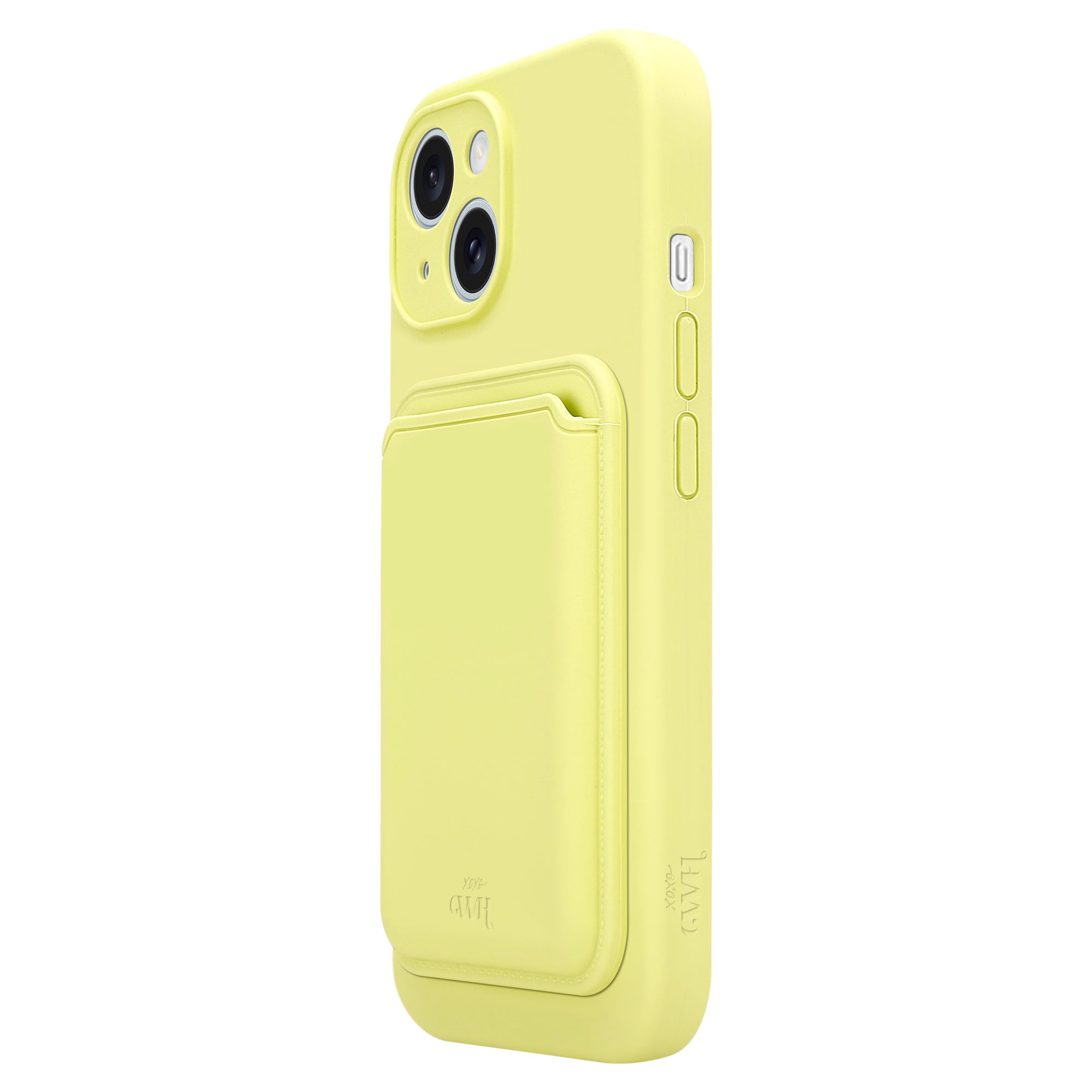 Silicone case with MagSafe Wallet (Yellow) - iPhone 13