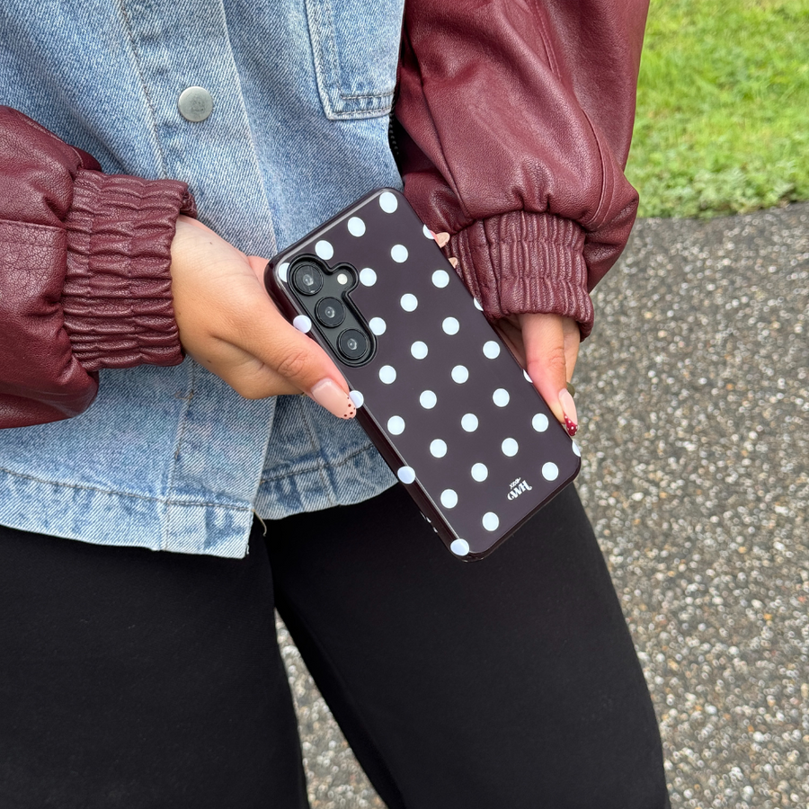 Polka Dots (Black) - Samsung Galaxy S24 Plus