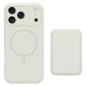 Silicone case with MagSafe Wallet (Beige) - iPhone 17 Pro