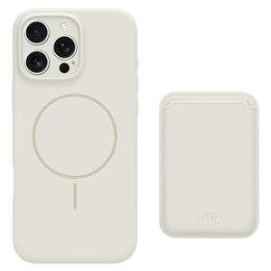 Silicone case with MagSafe Wallet (Beige)
