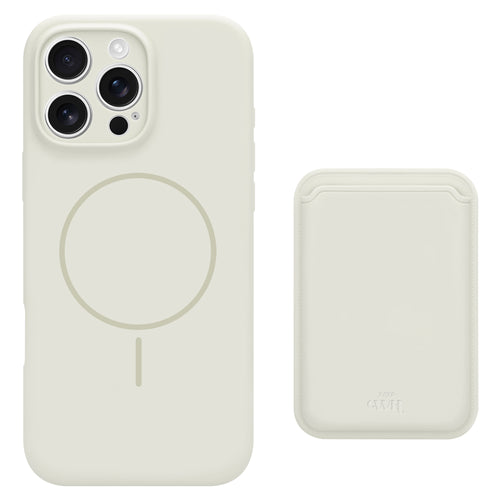 Silicone case with MagSafe Wallet (Beige)