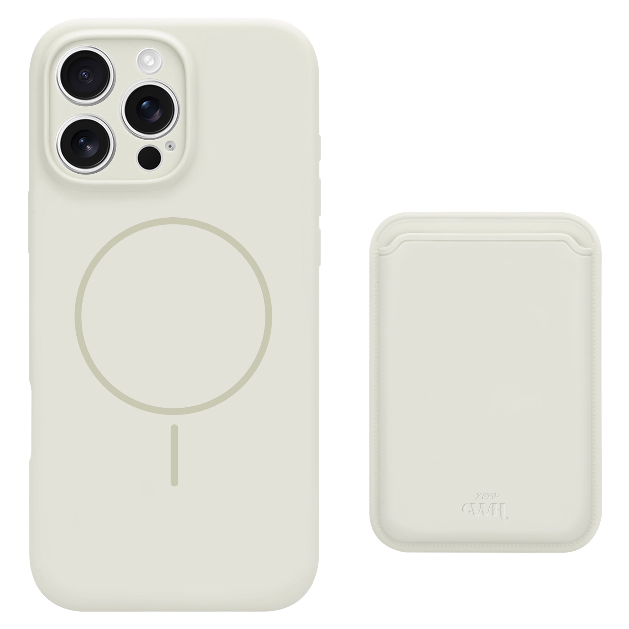 Silicone case with MagSafe Wallet (Beige)