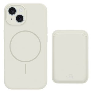 Silicone case with MagSafe Wallet (Beige) - iPhone 14
