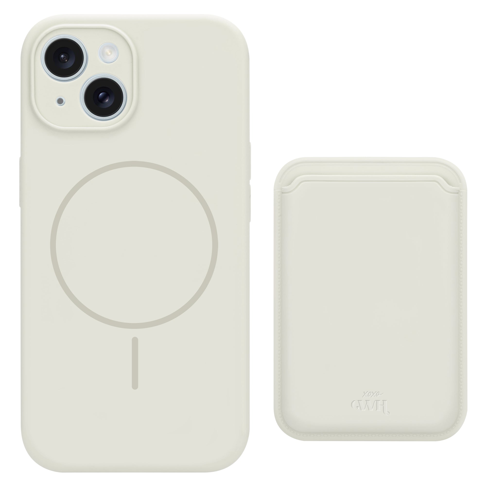 Silicone case with MagSafe Wallet (Beige) - iPhone 14