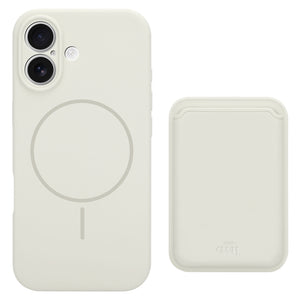 Silicone case with MagSafe Wallet (Beige) - iPhone 16