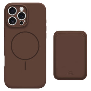 Silicone case with MagSafe Wallet (Brown)
