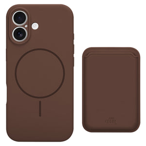 Silicone case with MagSafe Wallet (Brown) - iPhone 16