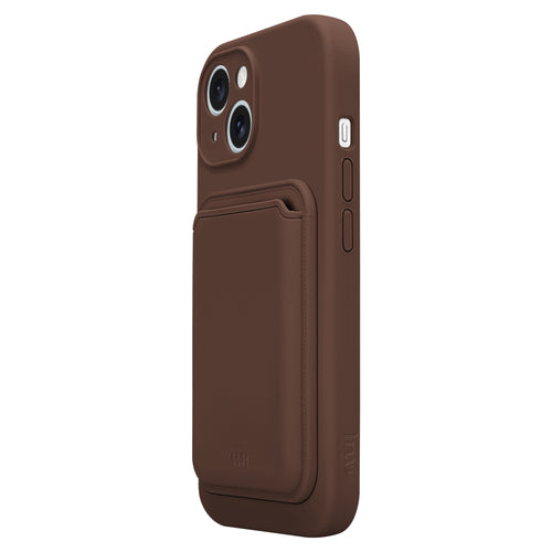 Silicone case with MagSafe Wallet (Brown) - iPhone 14