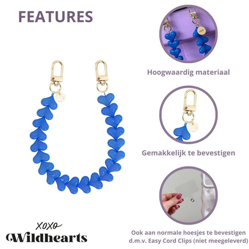 xoxo Wildhearts - Funky Hearts Charm Cord (denim blue)