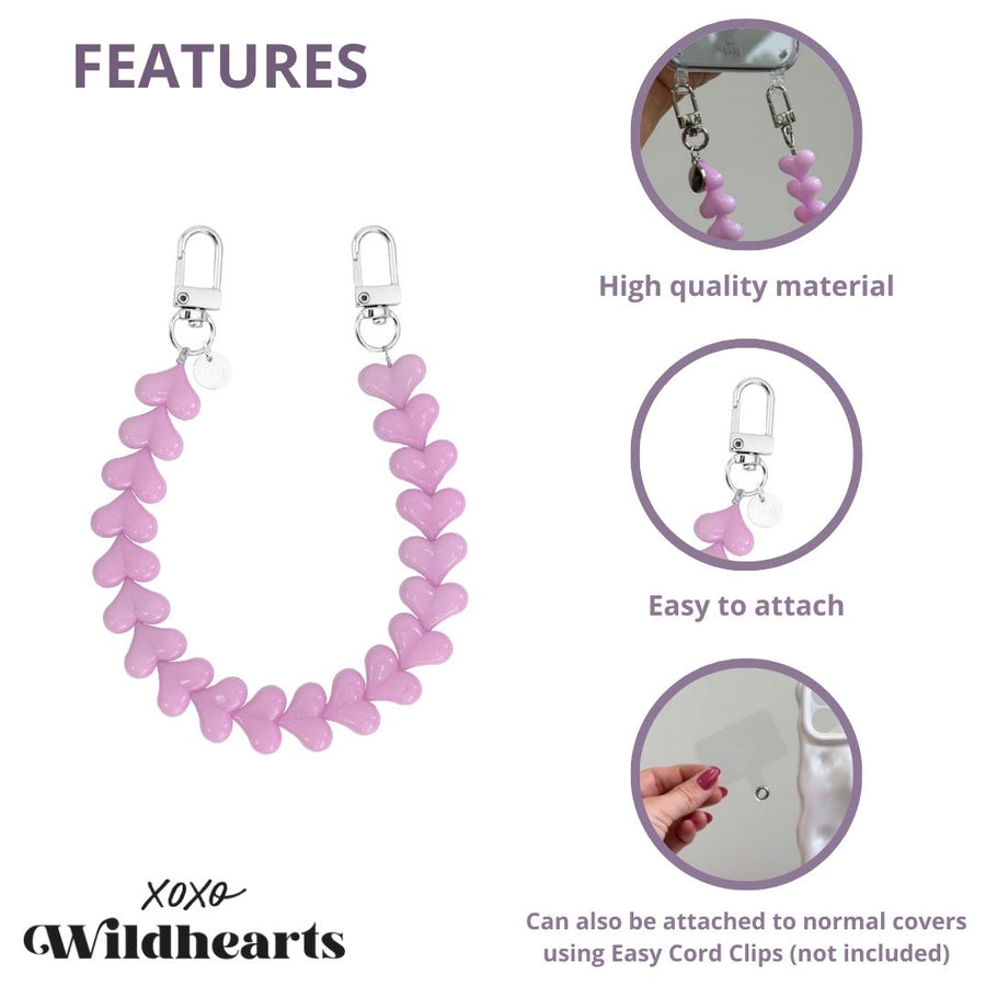 xoxo Wildhearts - Funky Hearts Charm Cord (pink)