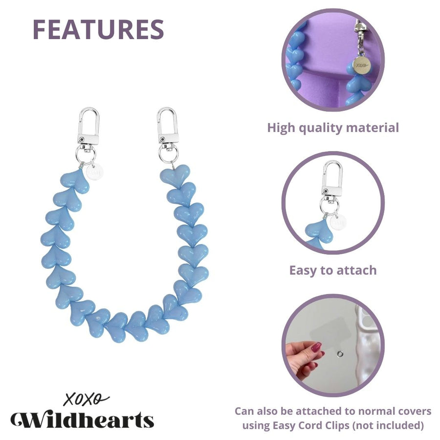 xoxo Wildhearts - Funky Hearts Charm Cord (light blue)