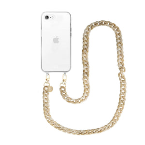 xoxo Wildhearts - iPhone 7/8/SE 2020/2022 - Cream Latte Transparant Cord Case - Long Cord
