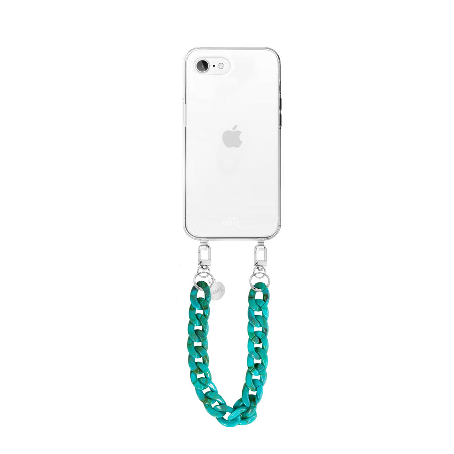 iPhone 7/8/SE 2020/2022 - Blue Ocean Transparant Cord Case - Short Cord
