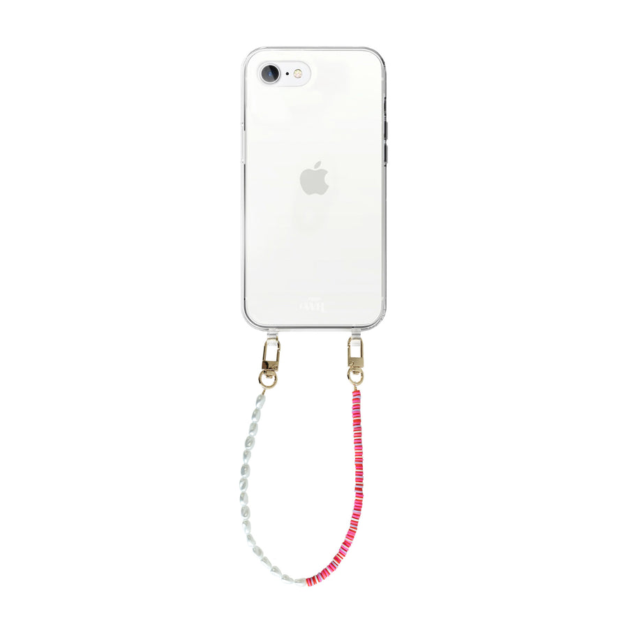 xoxo Wildhearts - iPhone 7/8 Plus - Island Girl Transparant Cord Case - Short Cord