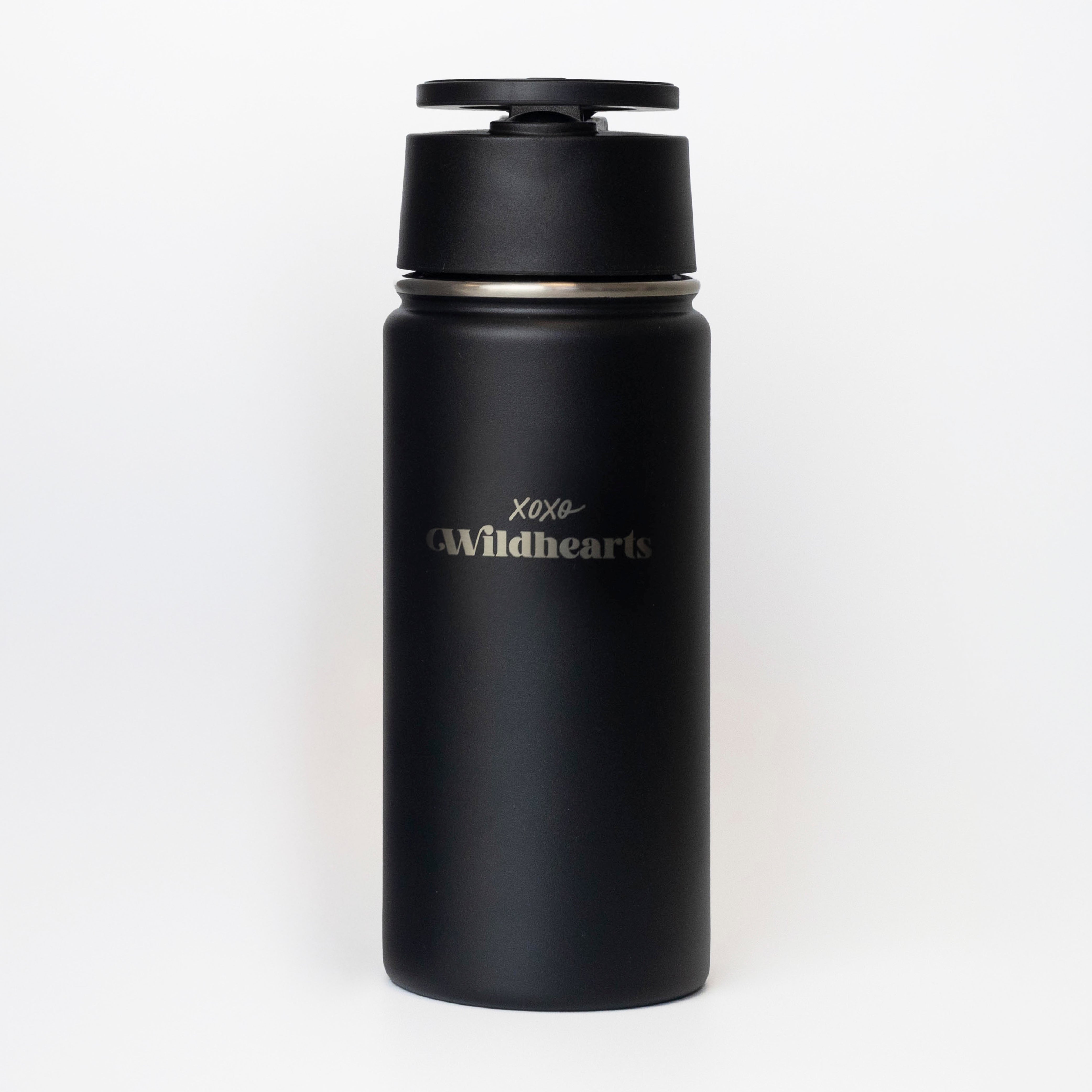 xoxo Wildhearts Water Bottle with MagSafe Ring - 500ml - 16oz (Black)