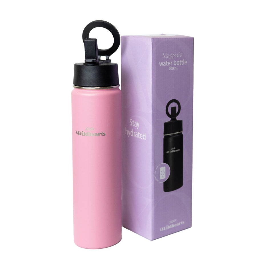 xoxo Wildhearts Water Bottle with MagSafe Ring - 700ml - 25oz (Pink)