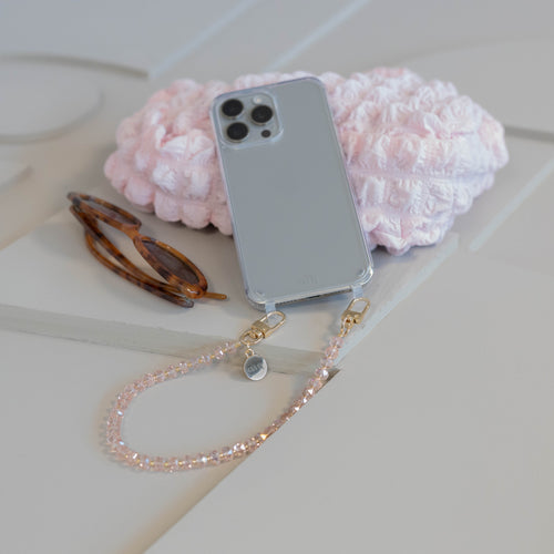 xoxo Wildhearts iPhone 17 - Crystal (Pink) Transparant Cord Case