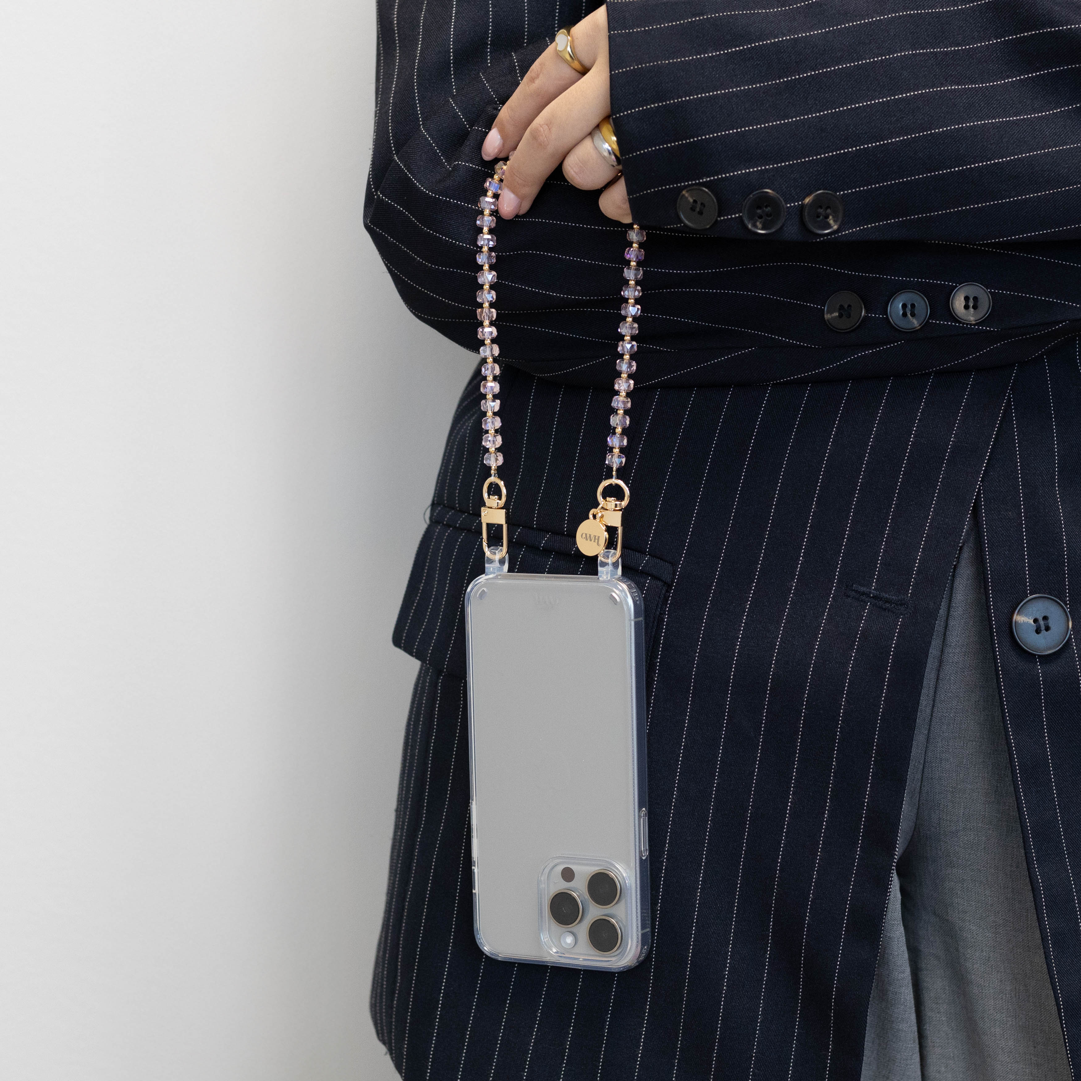 xoxo Wildhearts iPhone 17 Pro - Crystal (Pink) Transparant Cord Case