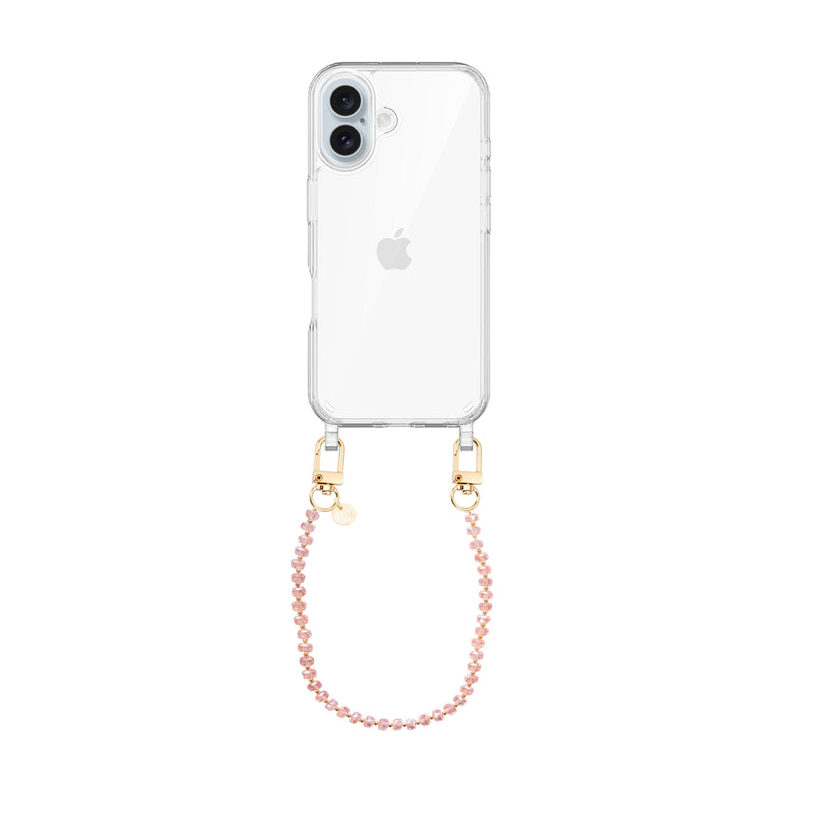 xoxo Wildhearts iPhone 16 - Crystal (Pink) Transparant Cord Case