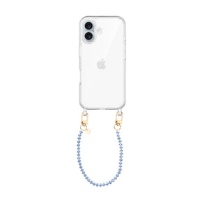 xoxo Wildhearts iPhone 16 - Crystal (Blue) Transparant Cord Case