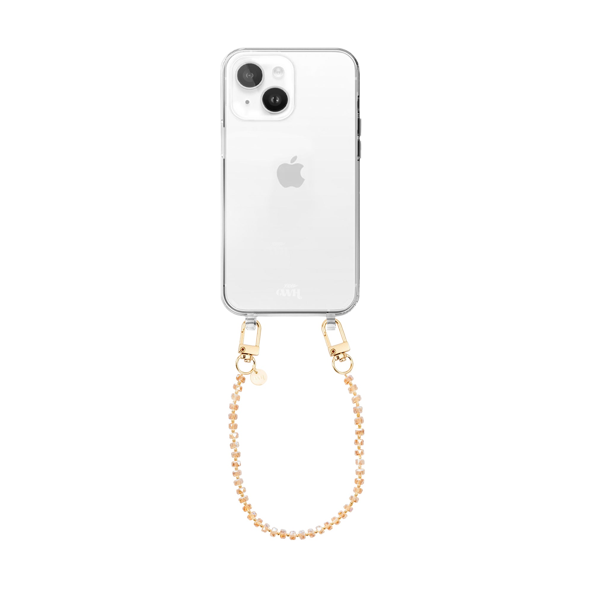 xoxo Wildhearts iPhone 13 Mini - Crystal (Brown) Transparant Cord Case