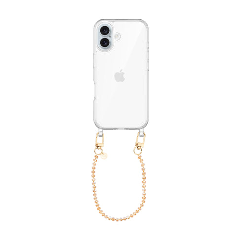xoxo Wildhearts iPhone 16 - Crystal (Brown) Transparant Cord Case