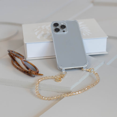 xoxo Wildhearts iPhone 17 - Crystal (Brown) Transparant Cord Case