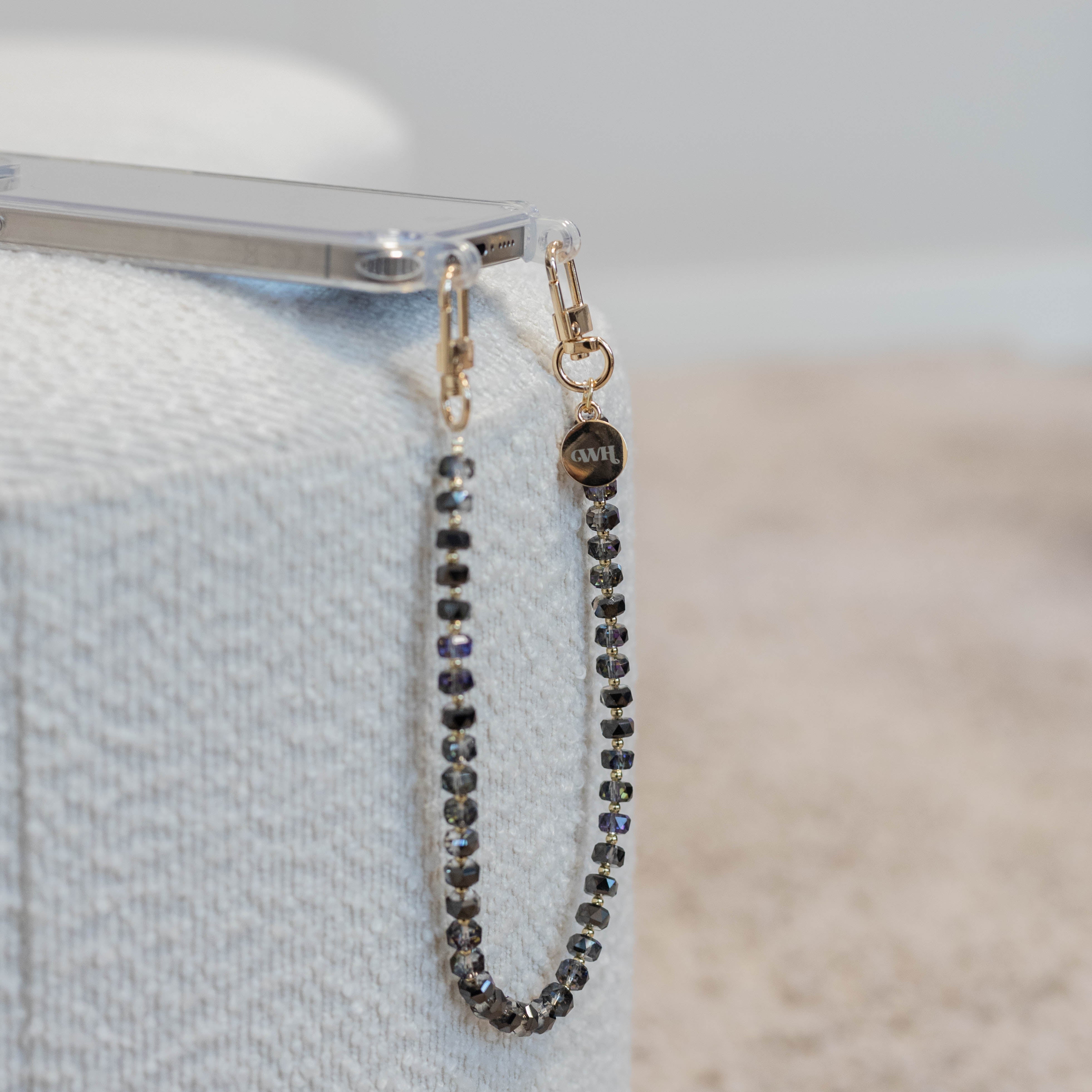 xoxo Wildhearts iPhone 17 Pro Max - Crystal (Black) Transparant Cord Case