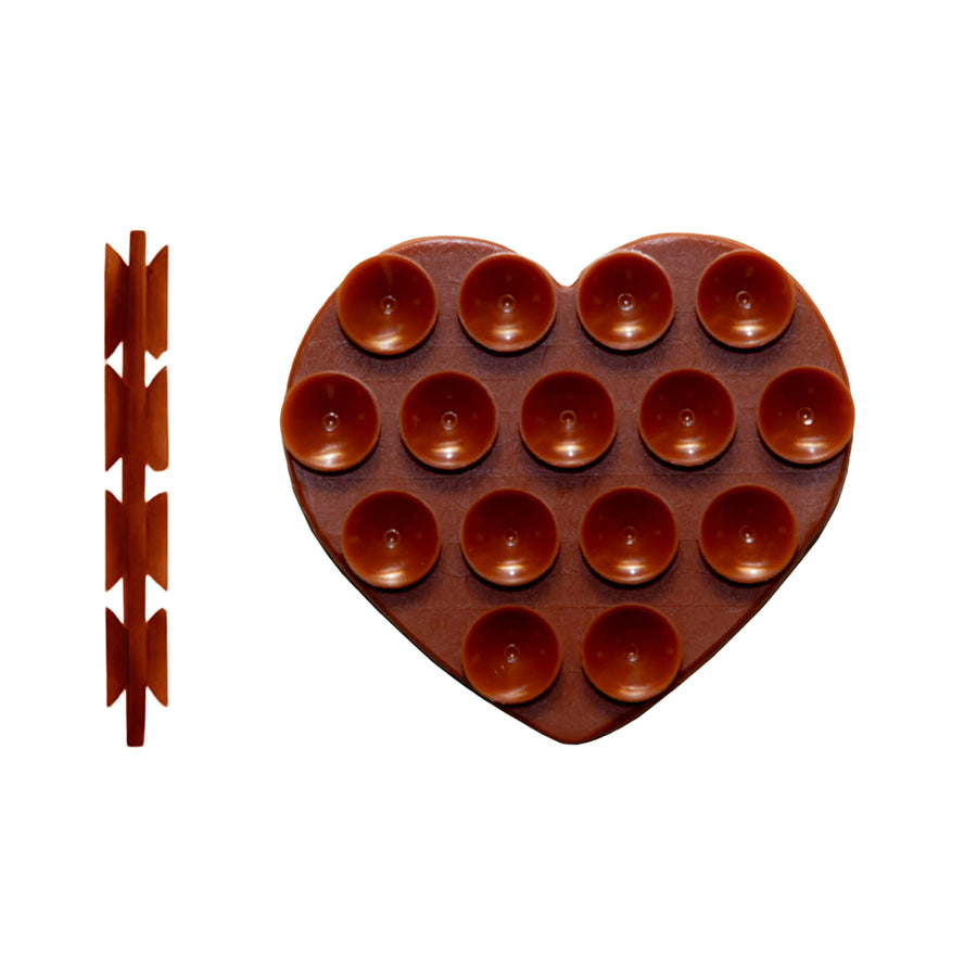 Stick On Me Heart (Double-sided) - Brown