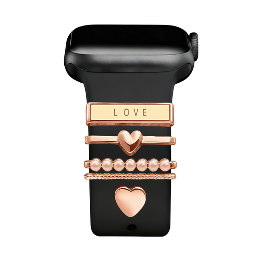 xoxo Wildhearts Watch Strap Charm - Hearts (rose gold)
