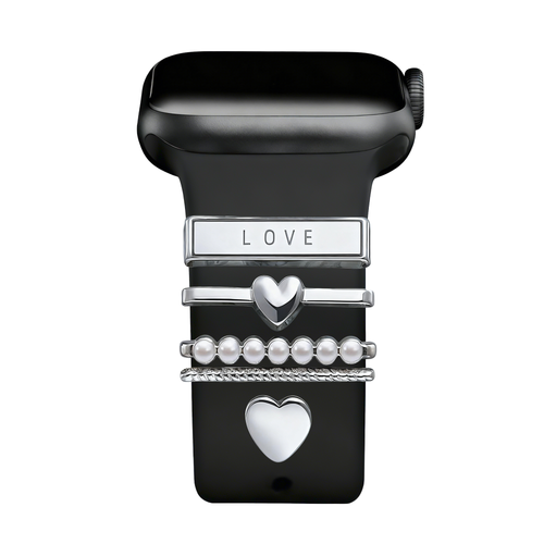 xoxo Wildhearts Watch Strap Charm - Hearts (silver)